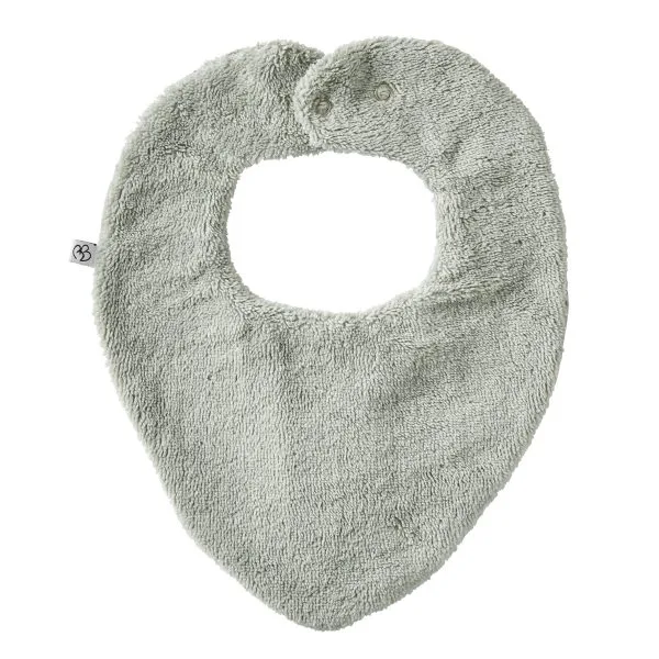 Bavoir-bandana réversible en bambou et gaze - vert de gris – Image 2
