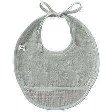 Bavoir naissance bi-matière vert de gris – BB&Co