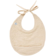 Bavoir naissance bi-matière biscuit