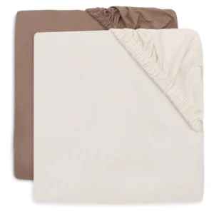 Drap-housse jersey 2 unités - Milky Coffee/Ivory 60x120cm