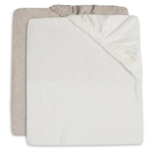 Housse matelas à langer éponge duo 2 unités Ivory/Nougat