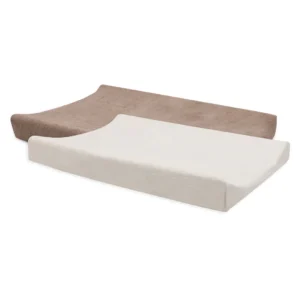 Housse matelas à langer éponge duo 2 unités Milky Coffee/Ivory