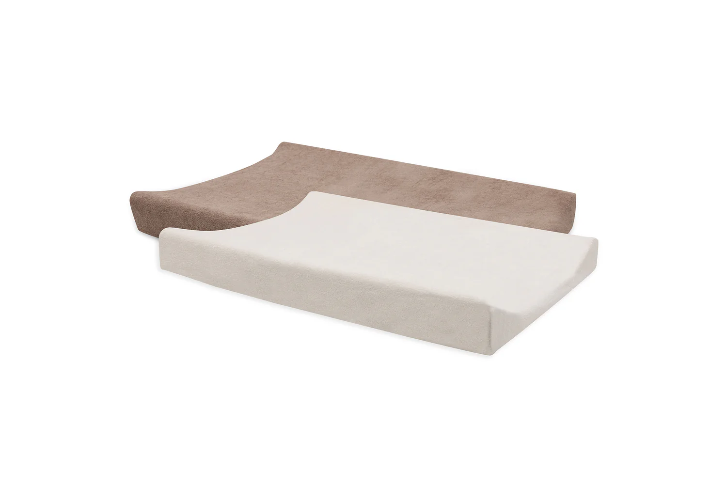 Housse matelas à langer éponge duo 2 unités Milky Coffee/Ivory