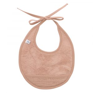 Bavoir naissance bi-matière mocha