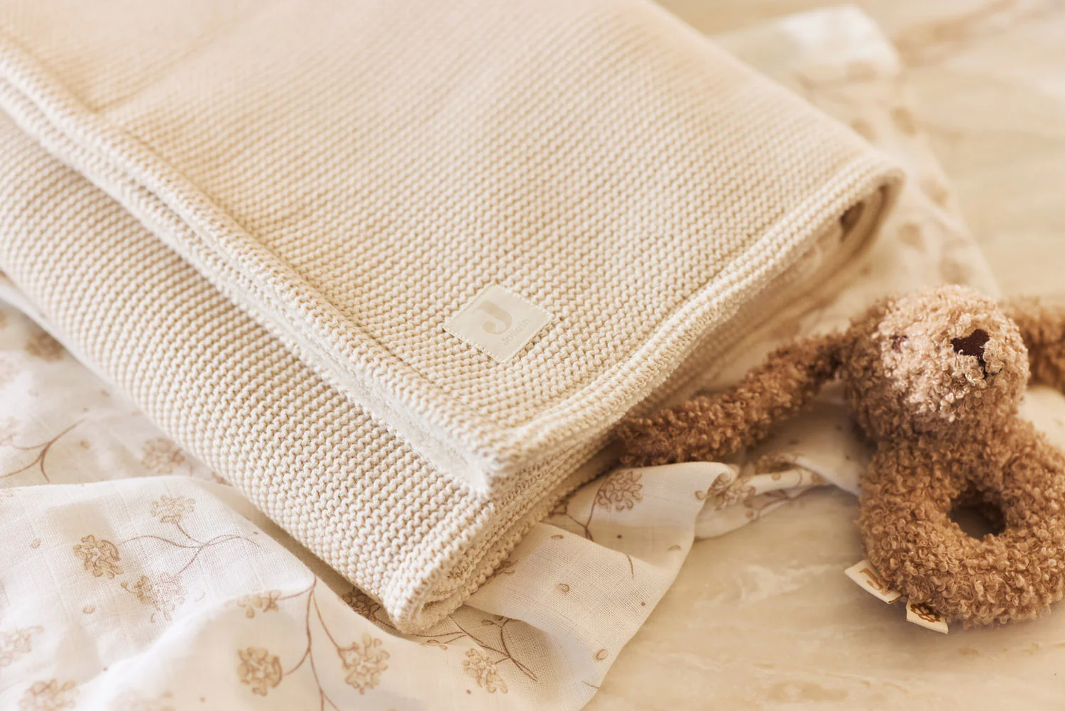 Couverture Basic Knit Velvet Oatmeal – Image 4