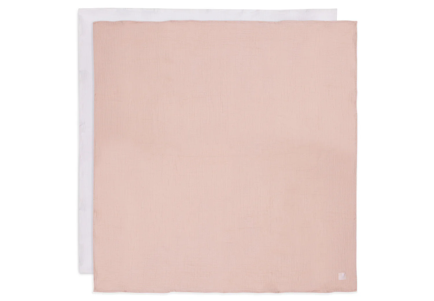Lange gaze de coton 115x115cm 2 unités Wild Rose/Ivory