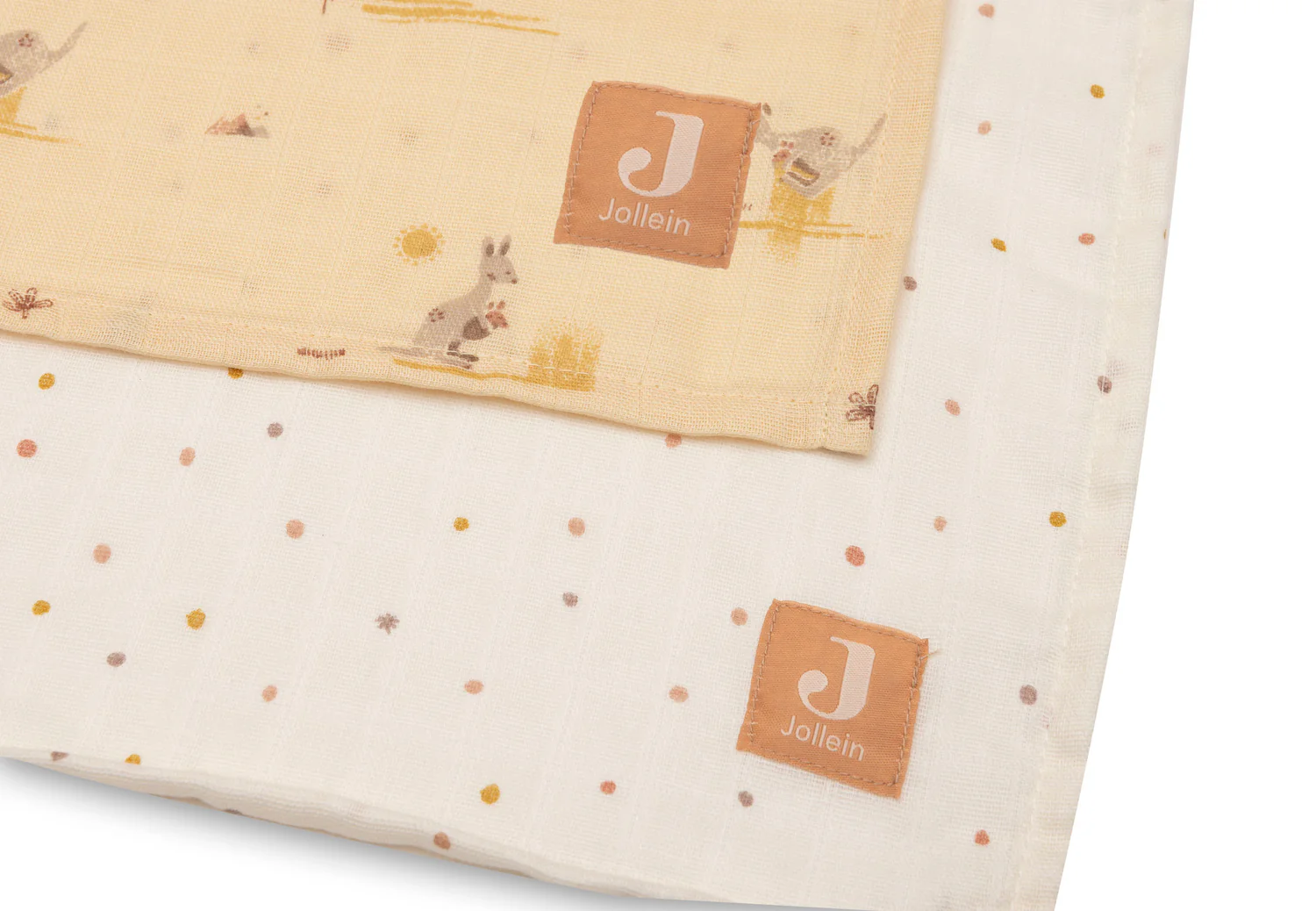 Lange gaze de coton 115x115cm Kangaroots 2 unités – Image 2