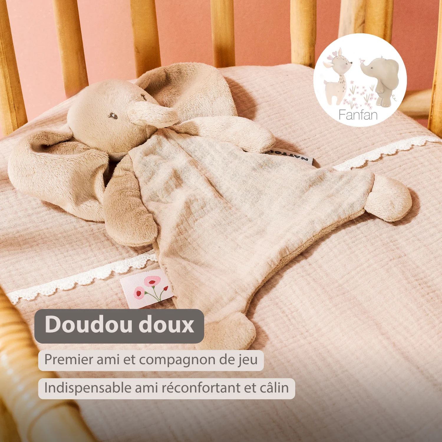 Doudou plat Fanfan - sable – Image 2
