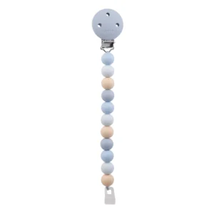 Attache-sucette silicone 21 cm - bleu