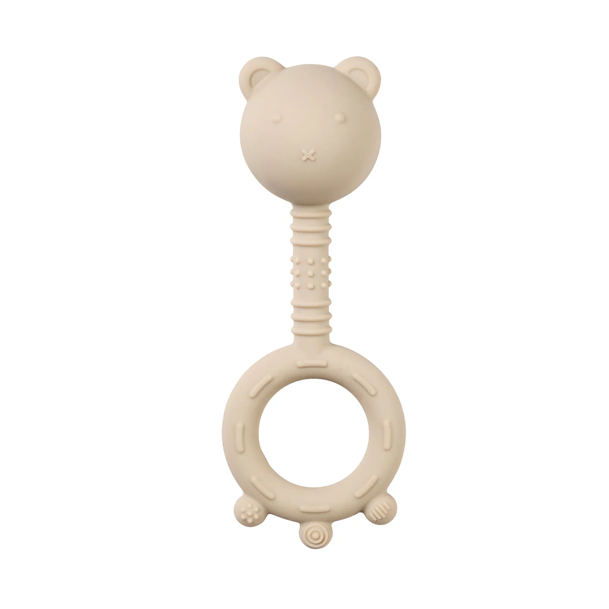 Hochet ours silicone 6 cm - argile