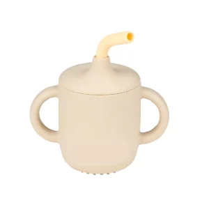 Tasse avec paille en silicone - argile