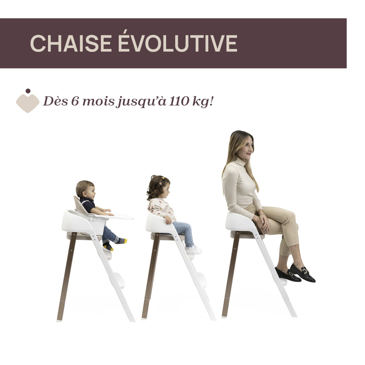 Chaise haute Chicco Crescendo Up - grise – Image 3