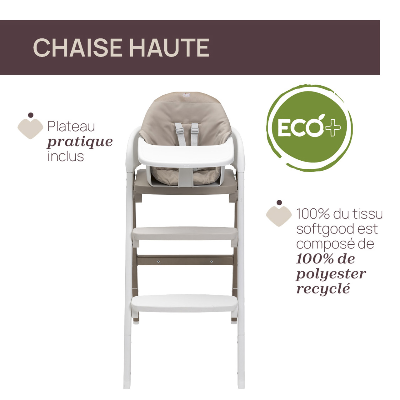 Chaise haute Chicco Crescendo Up - grise – Image 2