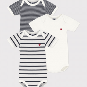 Lot de 3 bodies manches courtes bébé - Petit Bateau - Taille 18 mois