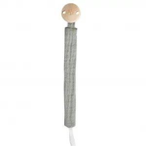 Attache sucette en gaze de coton BB&Co - rayé vert de gris