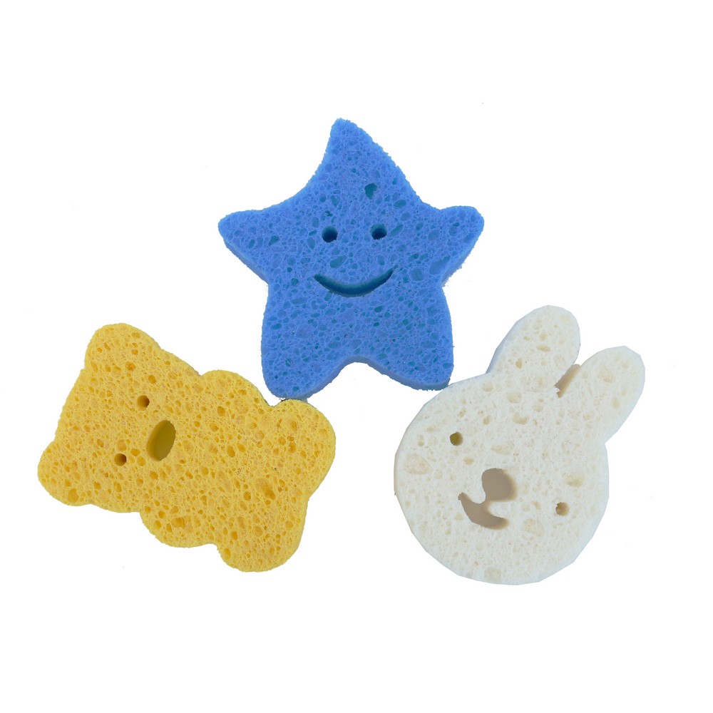Éponges en pulpe de bois naturel 3pcs