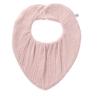 Bavoir-bandana réversible bambou / gaze de coton - pétale
