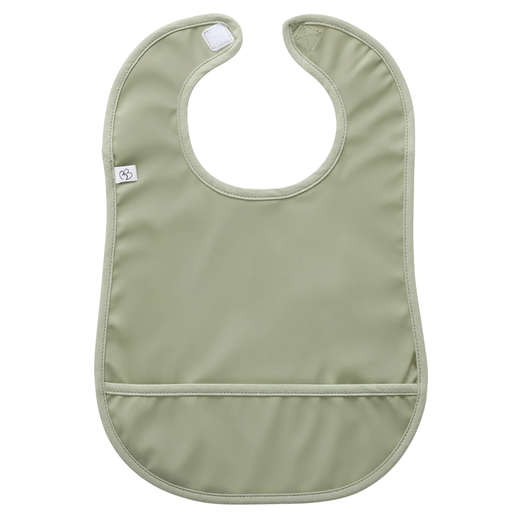 Bavoir en tissu imperméable souple - Vert sauge