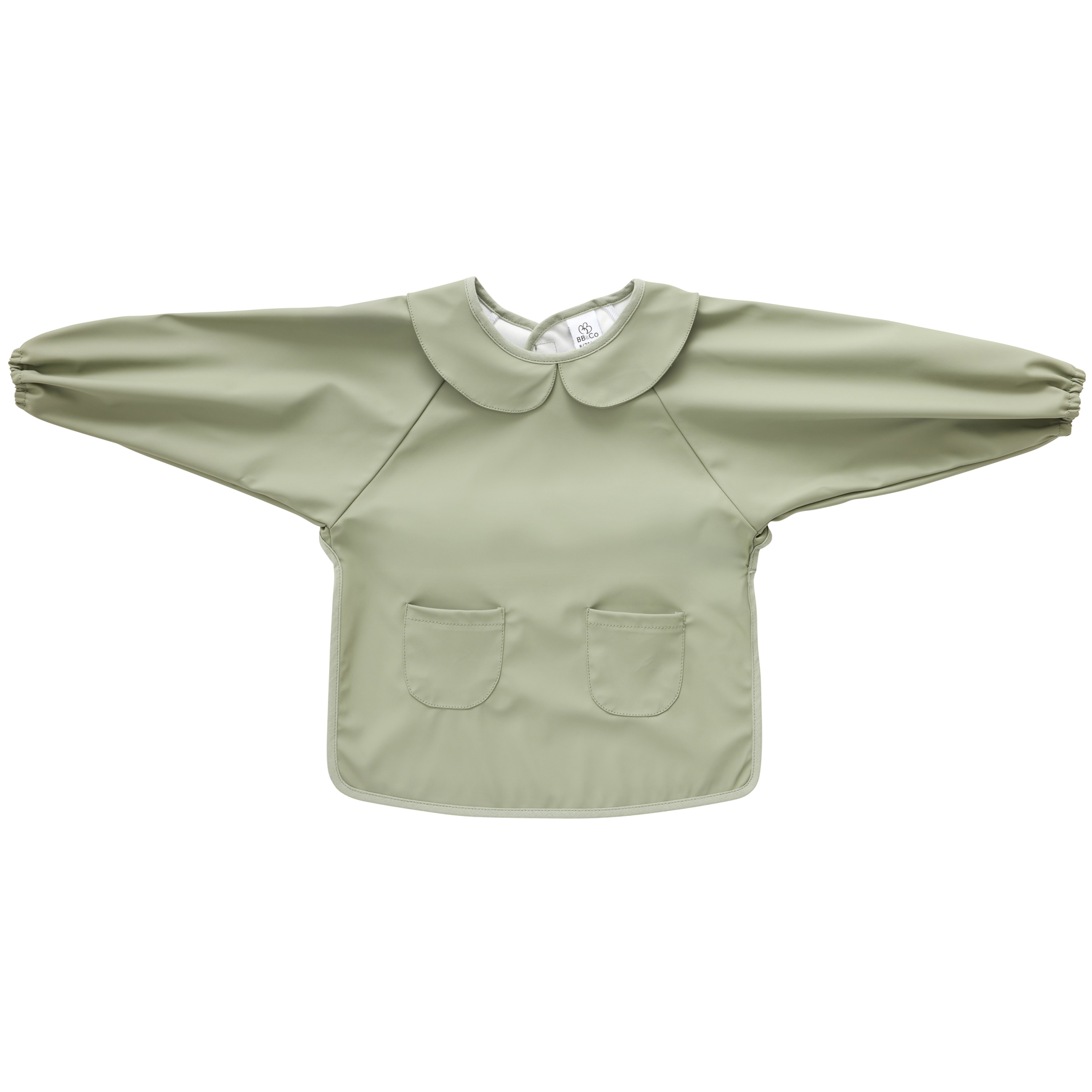 Bavoir tablier col claudine imperméable uni vert BB&Co