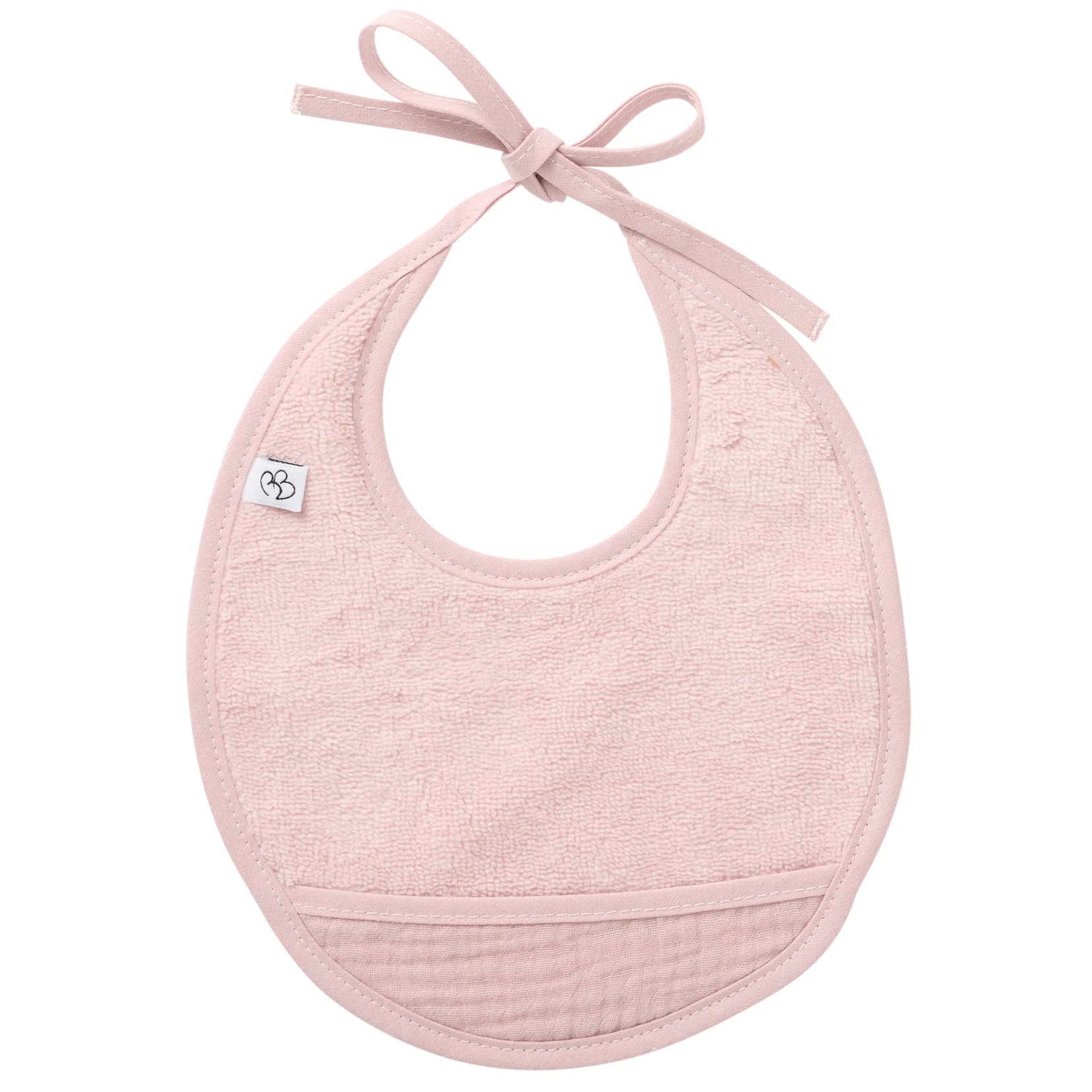 Bavoir naissance bi-matière pétale