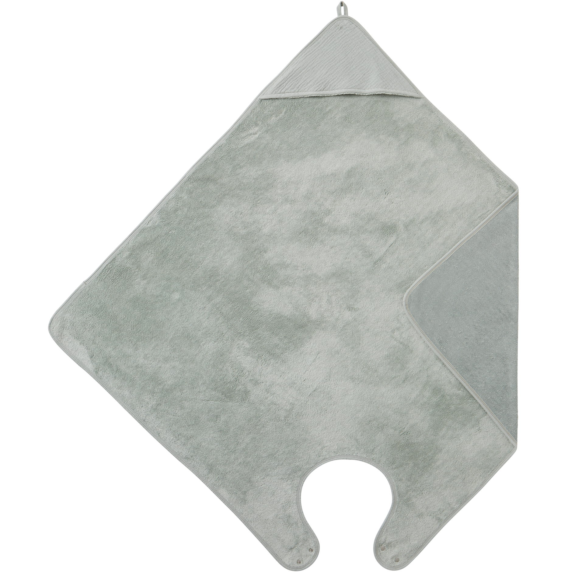 Cape de bain tablier en bambou vert de gris BB&Co