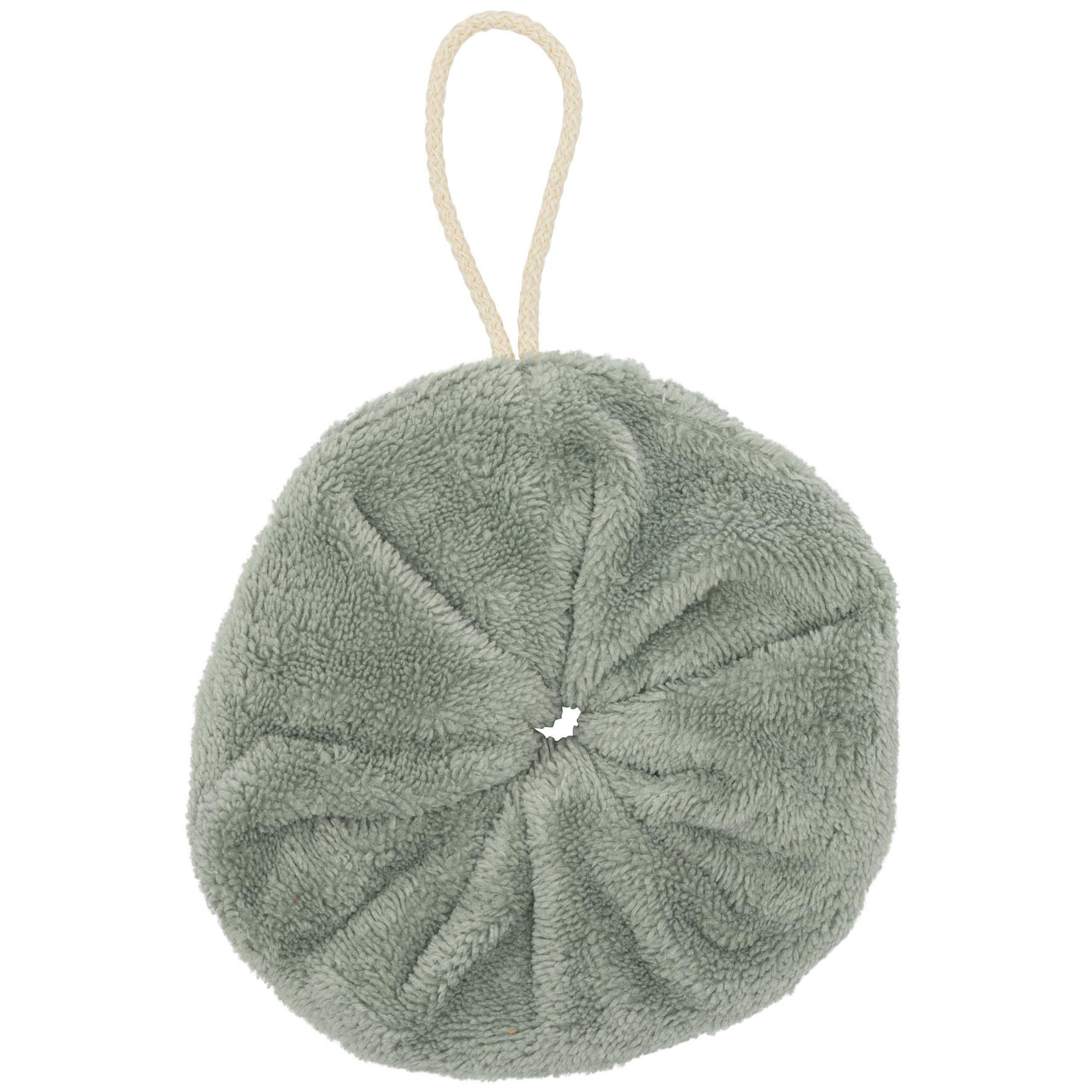 Fleur de douche enfant en éponge bambou vert de gris