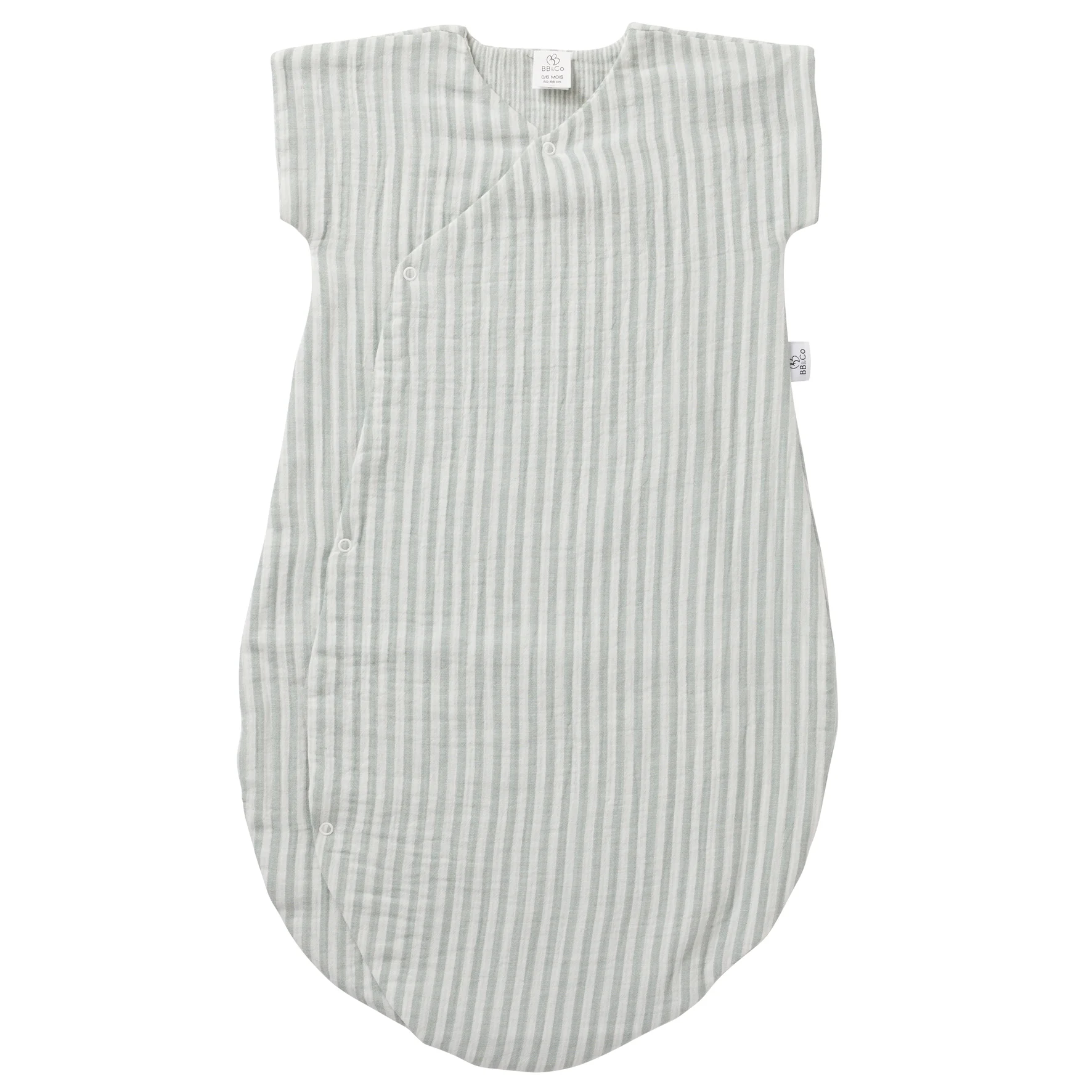 Gigoteuse d’été légère rayé vert de gris Soft Stripes