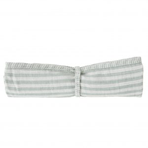 Lange en double gaze de coton gaufré rayé vert de gris