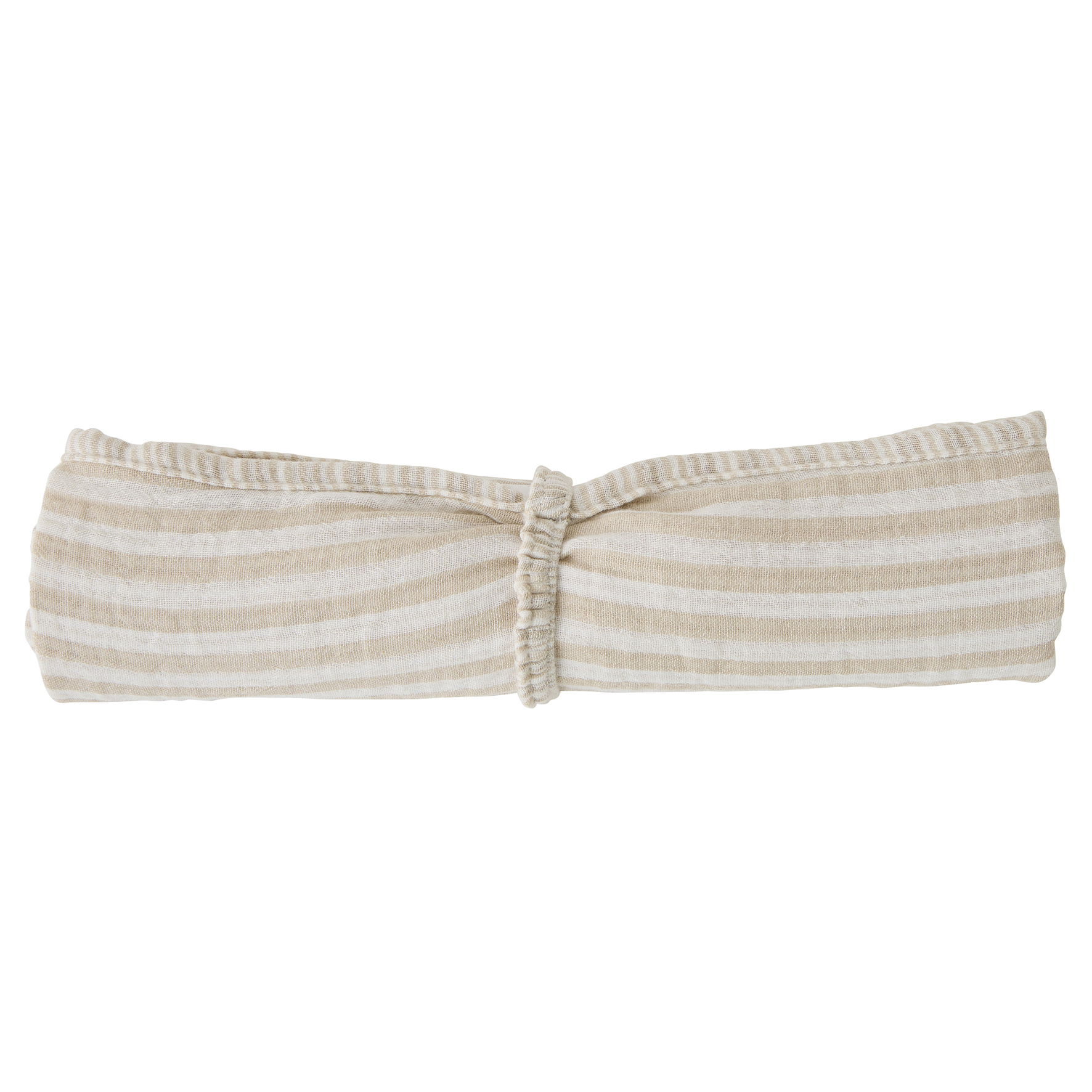 Lange en double gaze de coton gaufré rayé galet