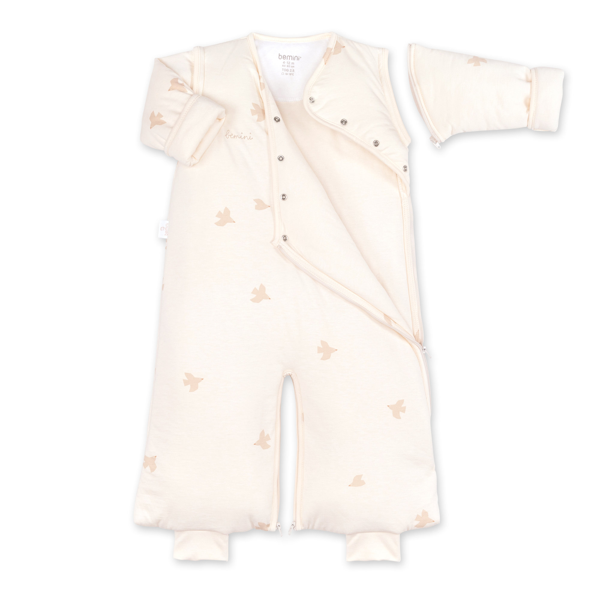 Gigoteuse jambes séparables 4-12m hiver tog 2.5 Pady Jersey Piuma écru