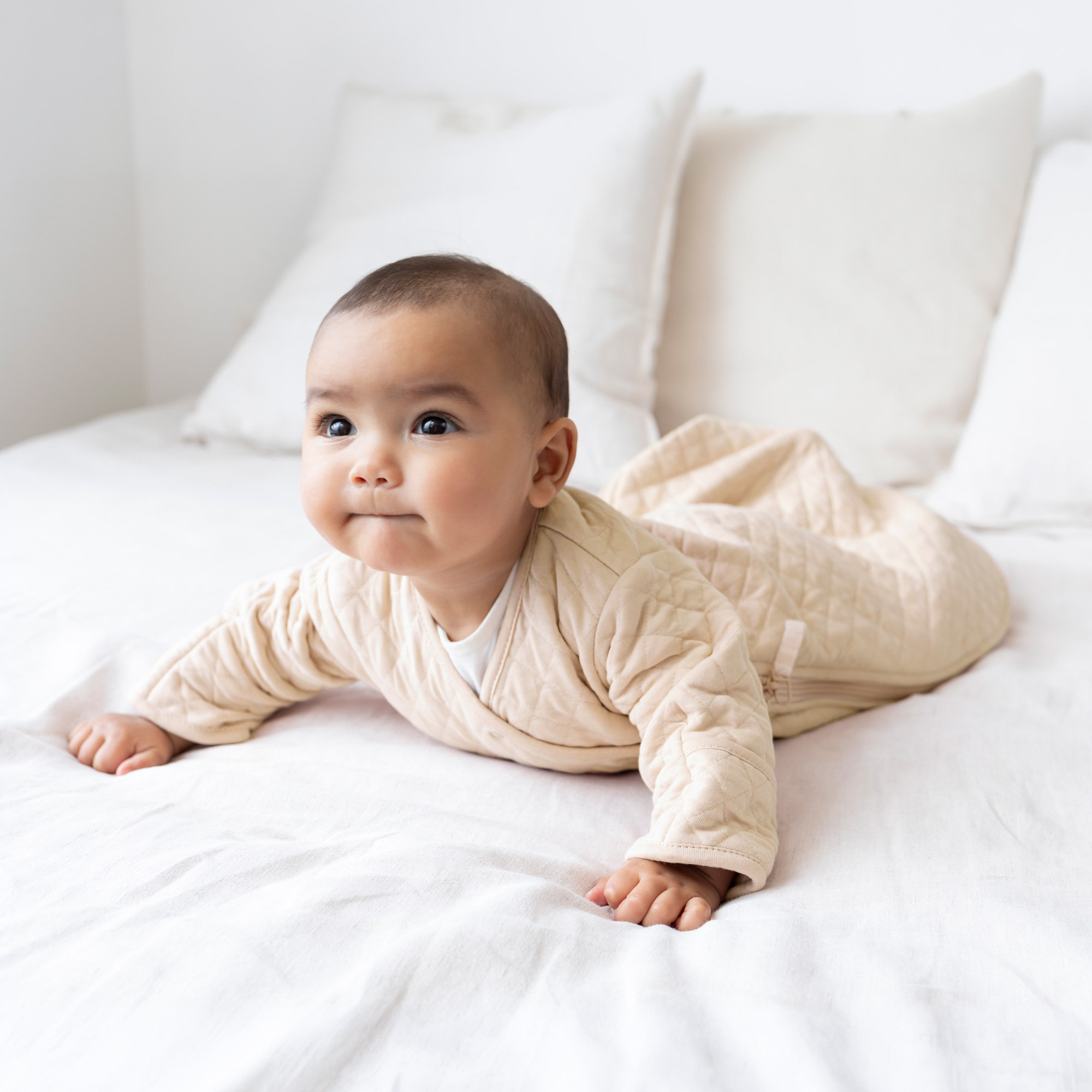 Gigoteuse avec moufles 1-4m tog 1.5 Pady quilted jersey crème