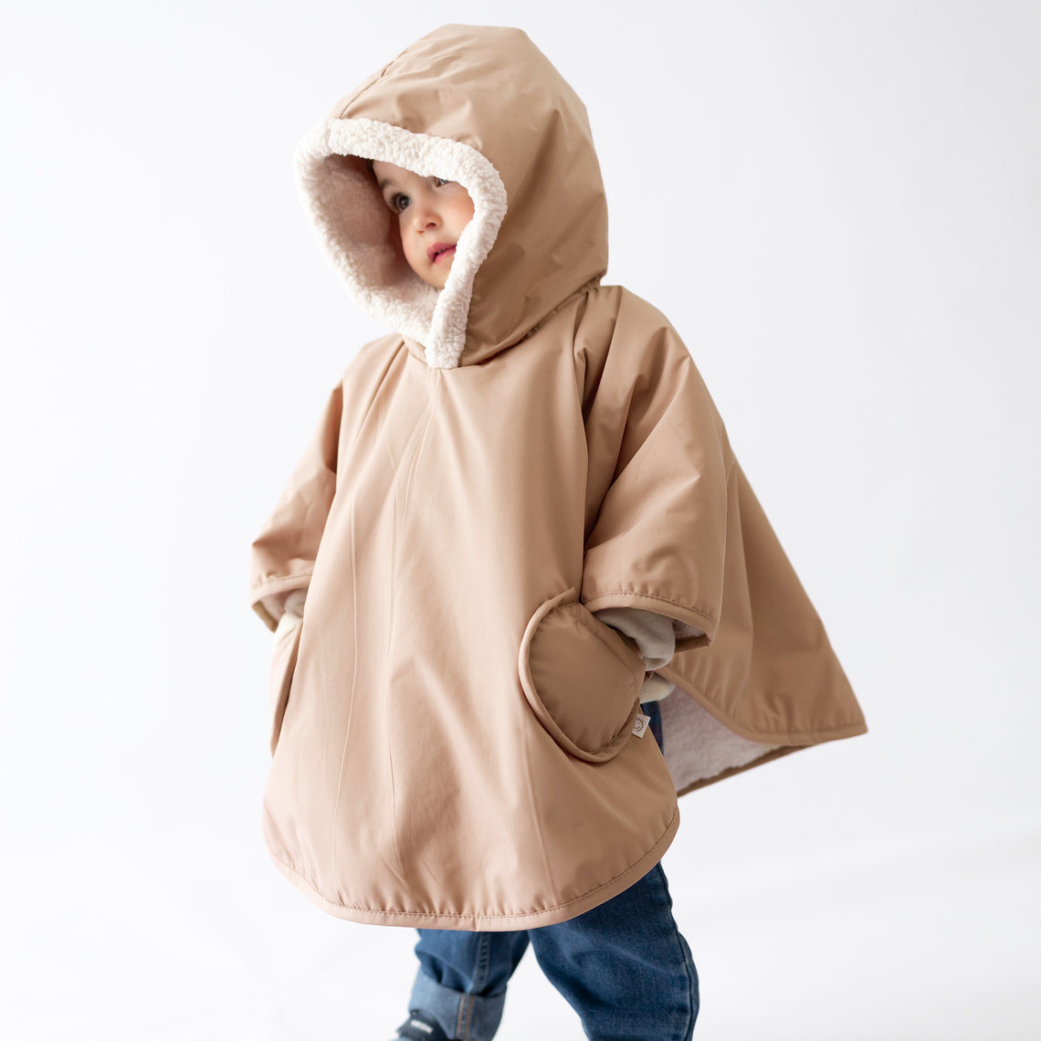 Poncho Teddy 9-36m Waterproof teddy Natural – Image 2