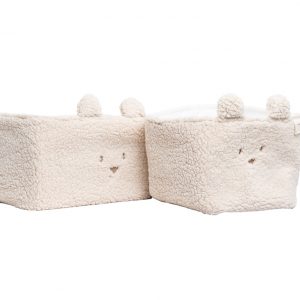 Set de paniers de rangement Pericles Bear crème