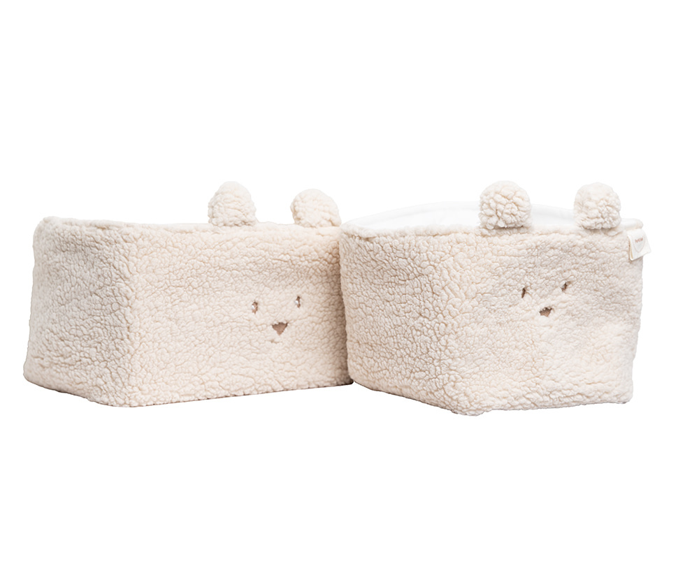 Set de paniers de rangement Pericles Bear crème