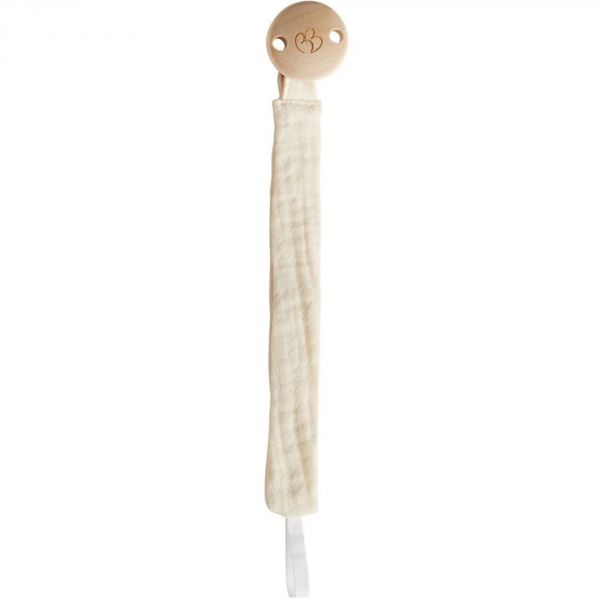 Attache sucette en gaze de coton BB&Co - Mousse de lait