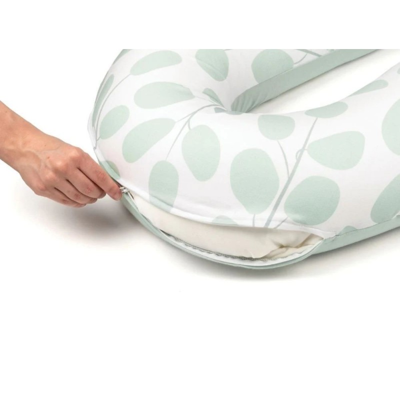 Softy - Housse de coussin d'allaitement - Leaves aqua green – Image 3