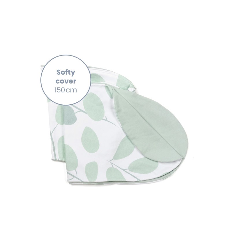 Softy - Housse de coussin d'allaitement - Leaves aqua green