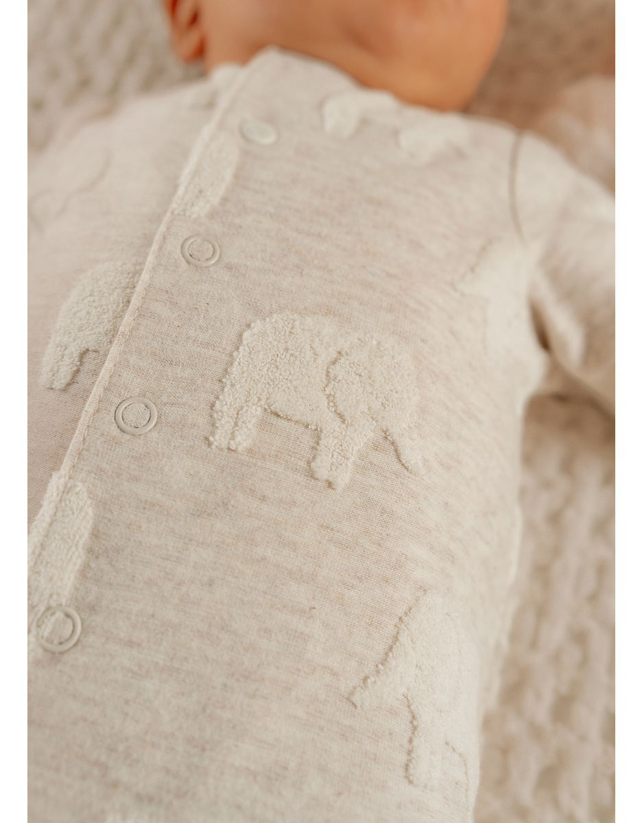 Noukie's Pyjama bébé coton jacquard - Eléphants gris - Taille 18 mois – Image 4