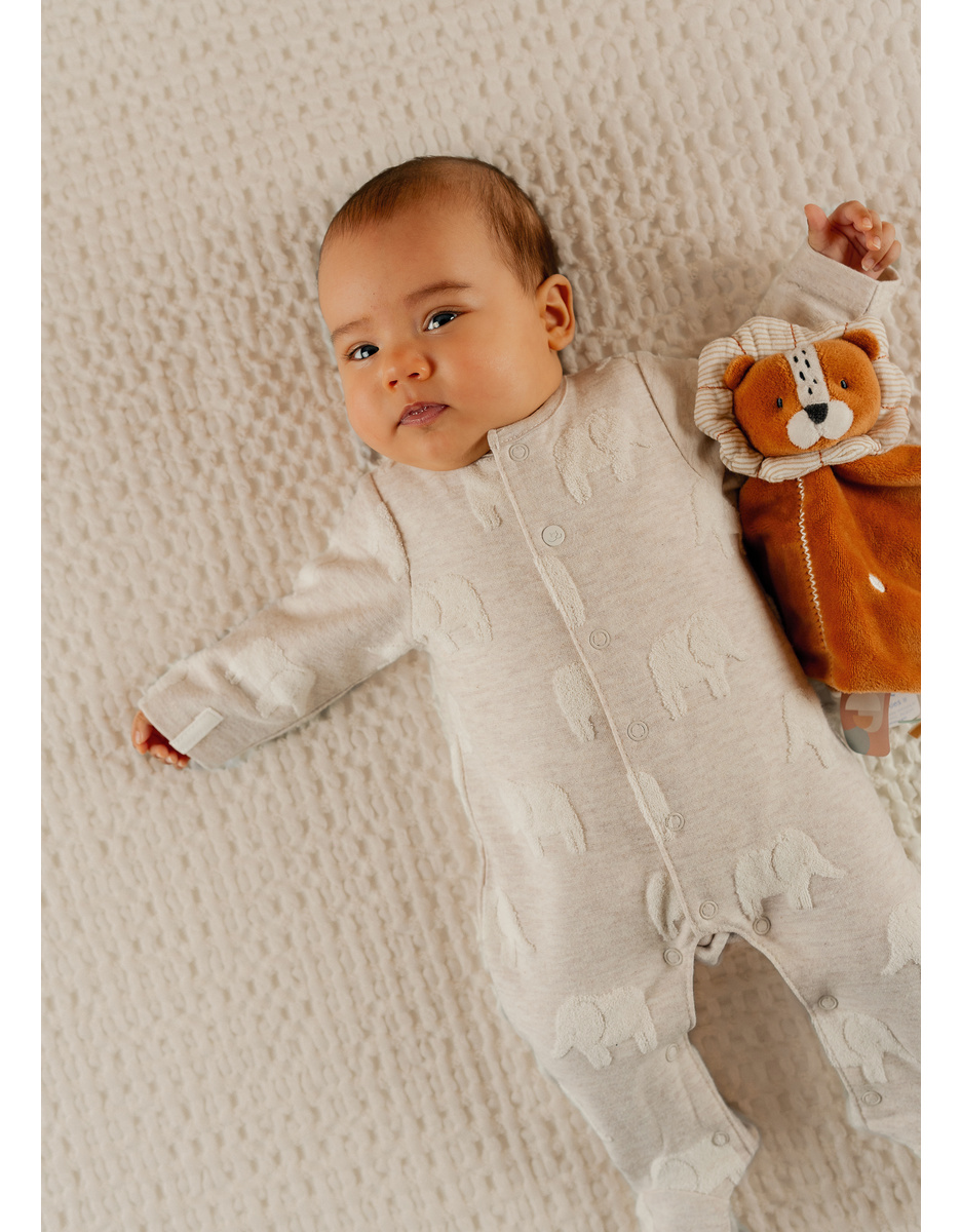 Noukie's Pyjama bébé coton jacquard - Eléphants gris - Taille 18 mois – Image 3