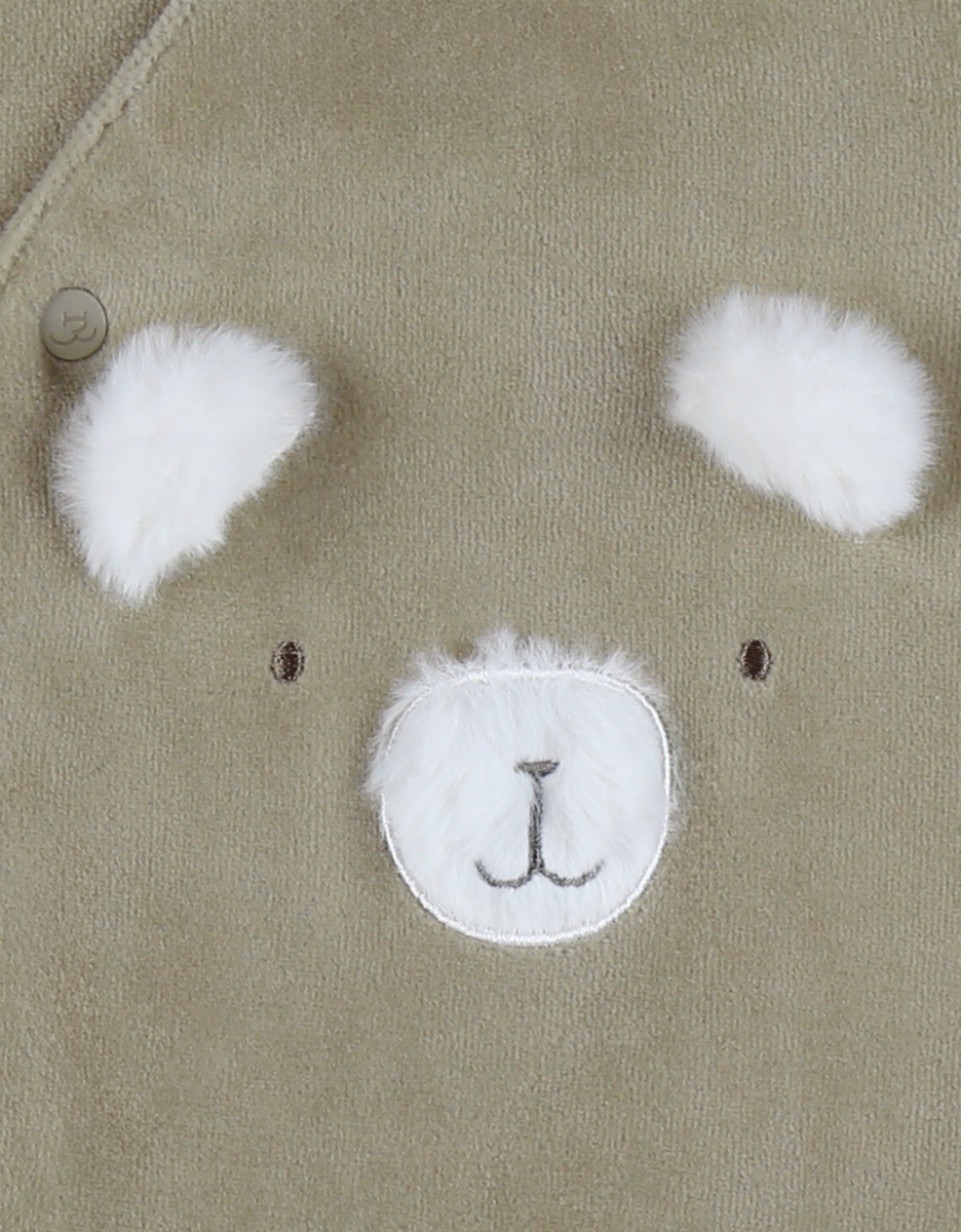 Noukie's Pyjama bébé velours brodé - Orso kaki - Taille 0 mois – Image 4