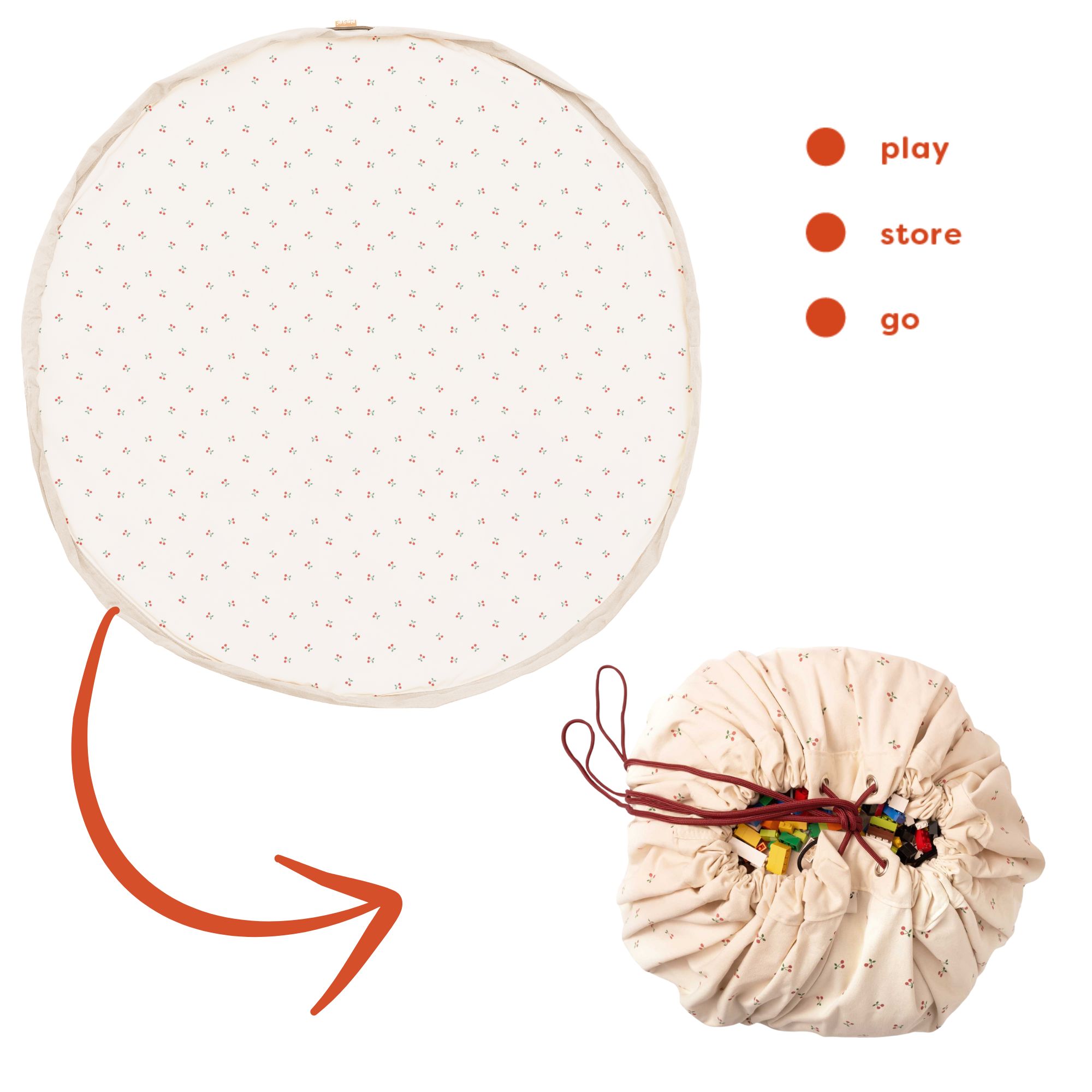 Tapis de jeu & sac à jouets - cherry cherry