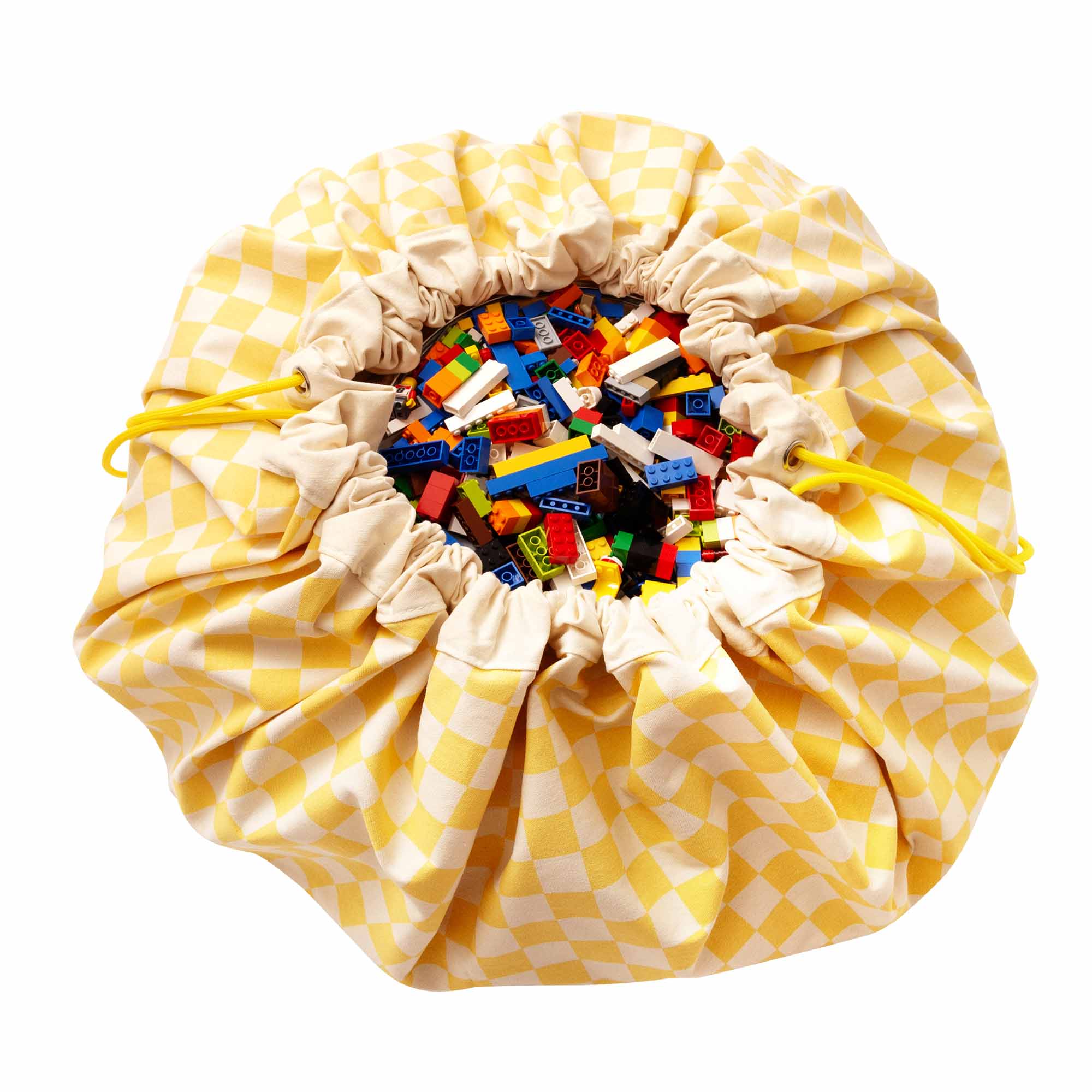 Tapis de jeu & sac à jouets - vichy jaune – Image 2