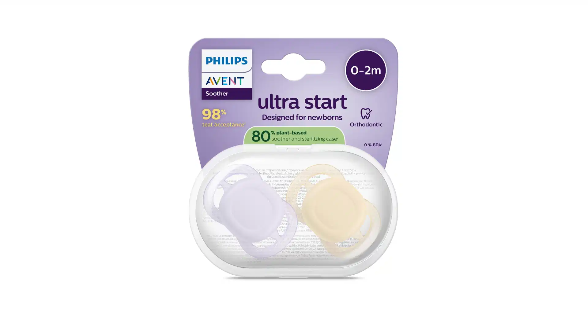 Philips Avent Sucette Ultra Start 0m+ Mixte Uni Duopack Bleu-Turquoise – Image 2