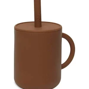 Gobelet avec paille silicone - Caramel