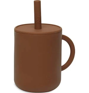 Gobelet avec paille silicone - Caramel