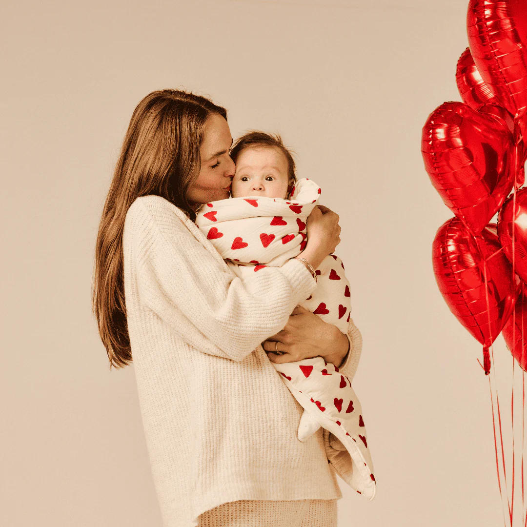 Couverture Bebel Couverture en double gaze St Valentin