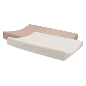 Housse matelas à langer éponge duo 2 unités - Wild Rose & Ivory