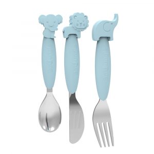 Set de couverts en silicone Bo Jungle - Bleu