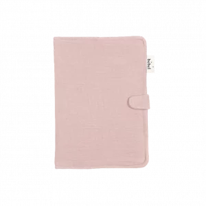 Bebel Protège carnet de santé double gaze de coton - Vieux rose