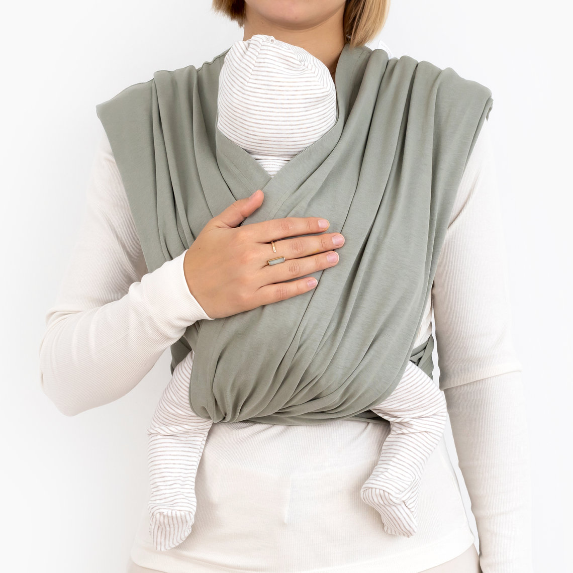 Bemini Porte-bebe DUO size 1 Confort & maintien Kaki Oeko-Tex – Image 2
